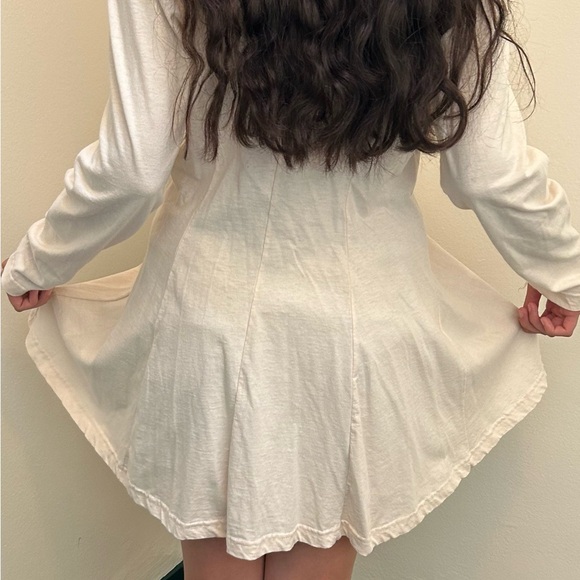 Vintage 1970's style Off-White Lace up Beach /Swim Cover Up - Picture 6 of 10